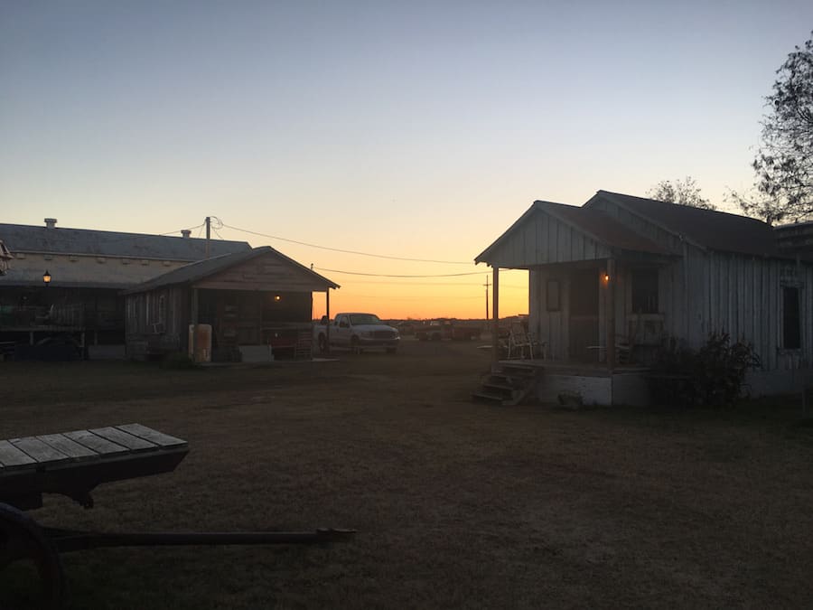 sunrise over 2 cabins in MS