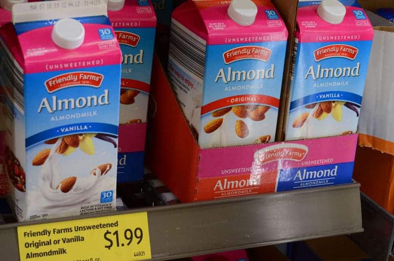 almond milk at Aldi