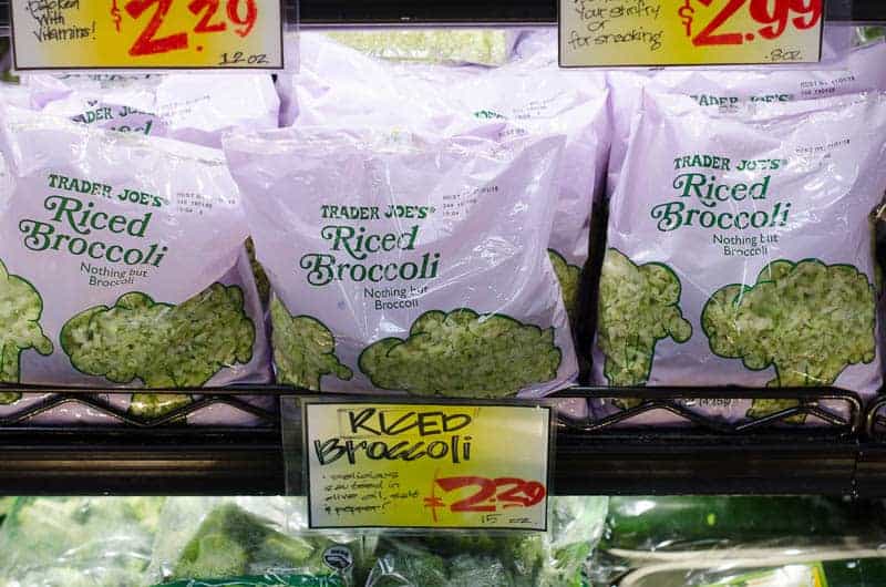 bags of riced broccoli