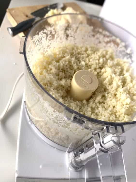 cauliflower riced in food processor