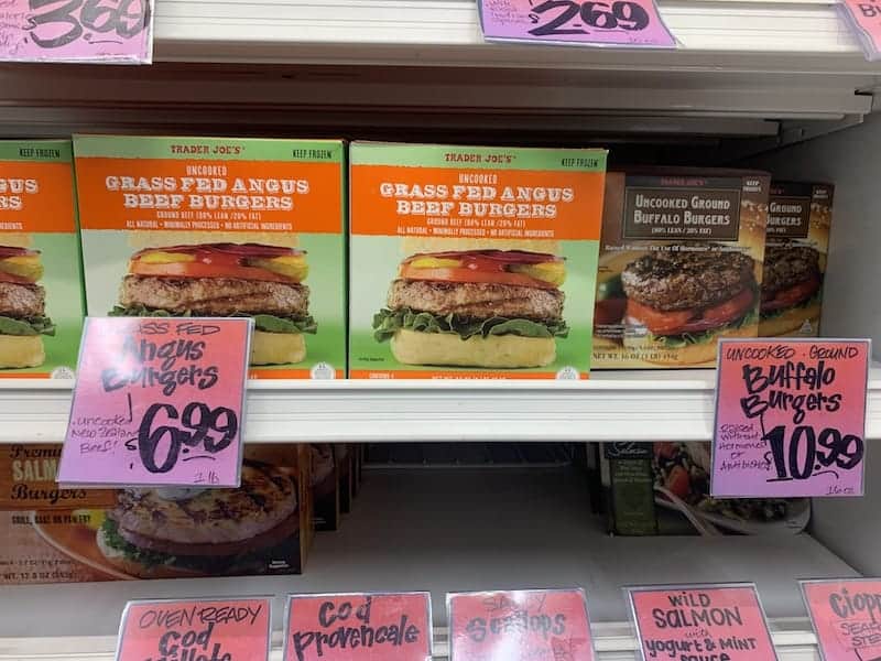 trader joes grass-fed beef burgers
