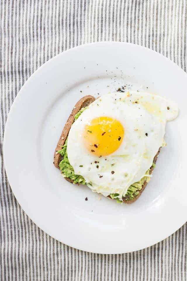 Egg on top of avocado toast